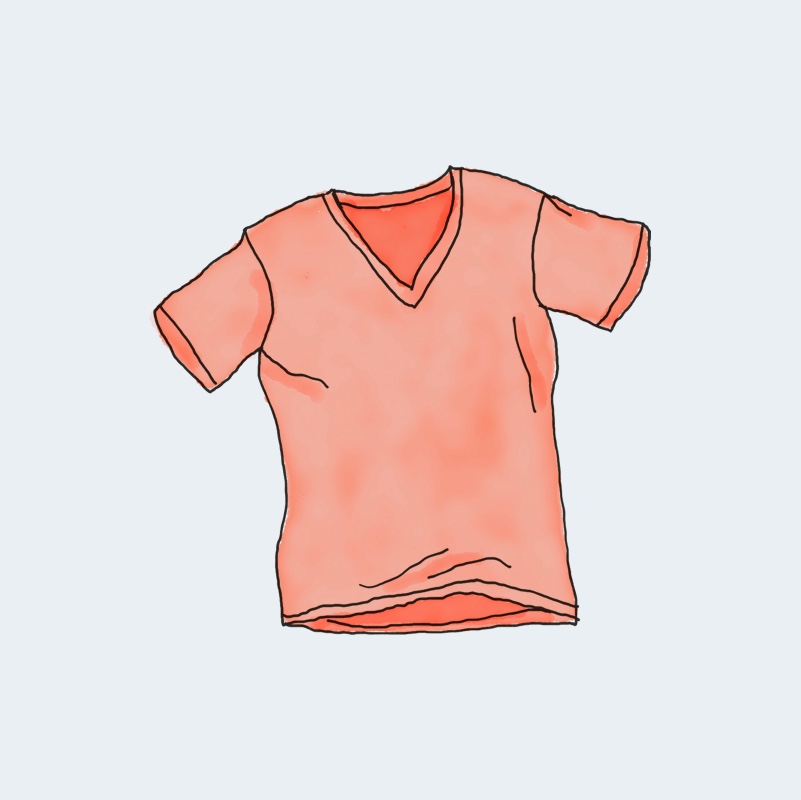 T-shirt con collo a O